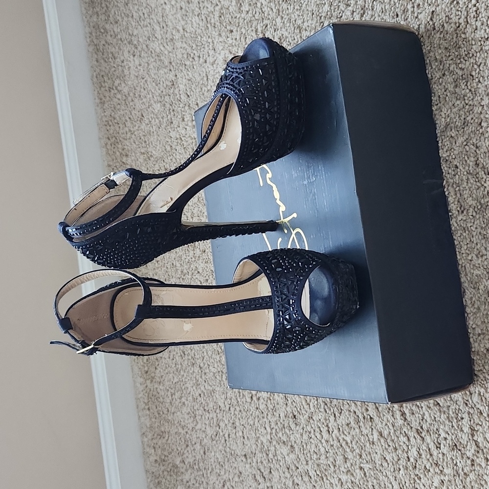 Colin Stuart Black Sparkly Platform Heels